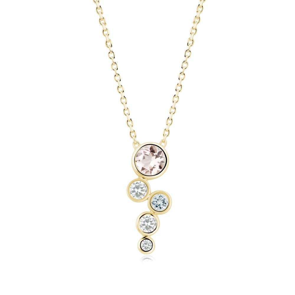 Graduated Drop Morganite Necklace - LUO Jewelry #metal_18k yellow gold