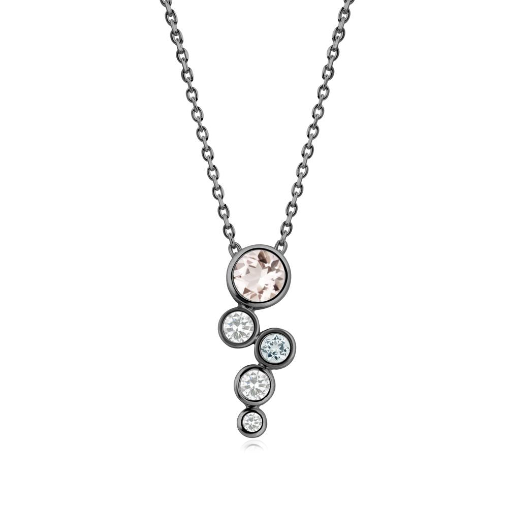 Graduated Drop Morganite Necklace - LUO Jewelry #metal_black finish sterling silver