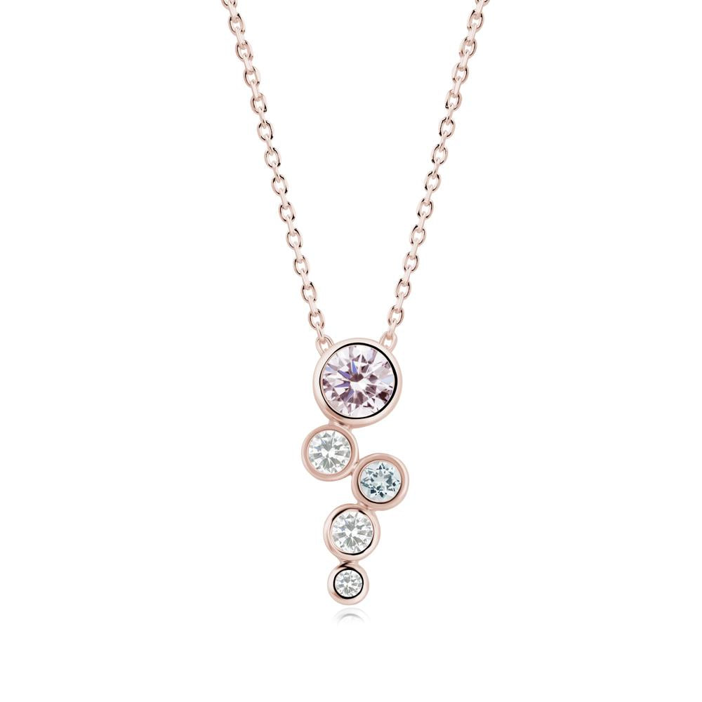 Graduated Drop Pink Cubic Zirconia Necklace - LUO Jewelry #metal_14k rose gold
