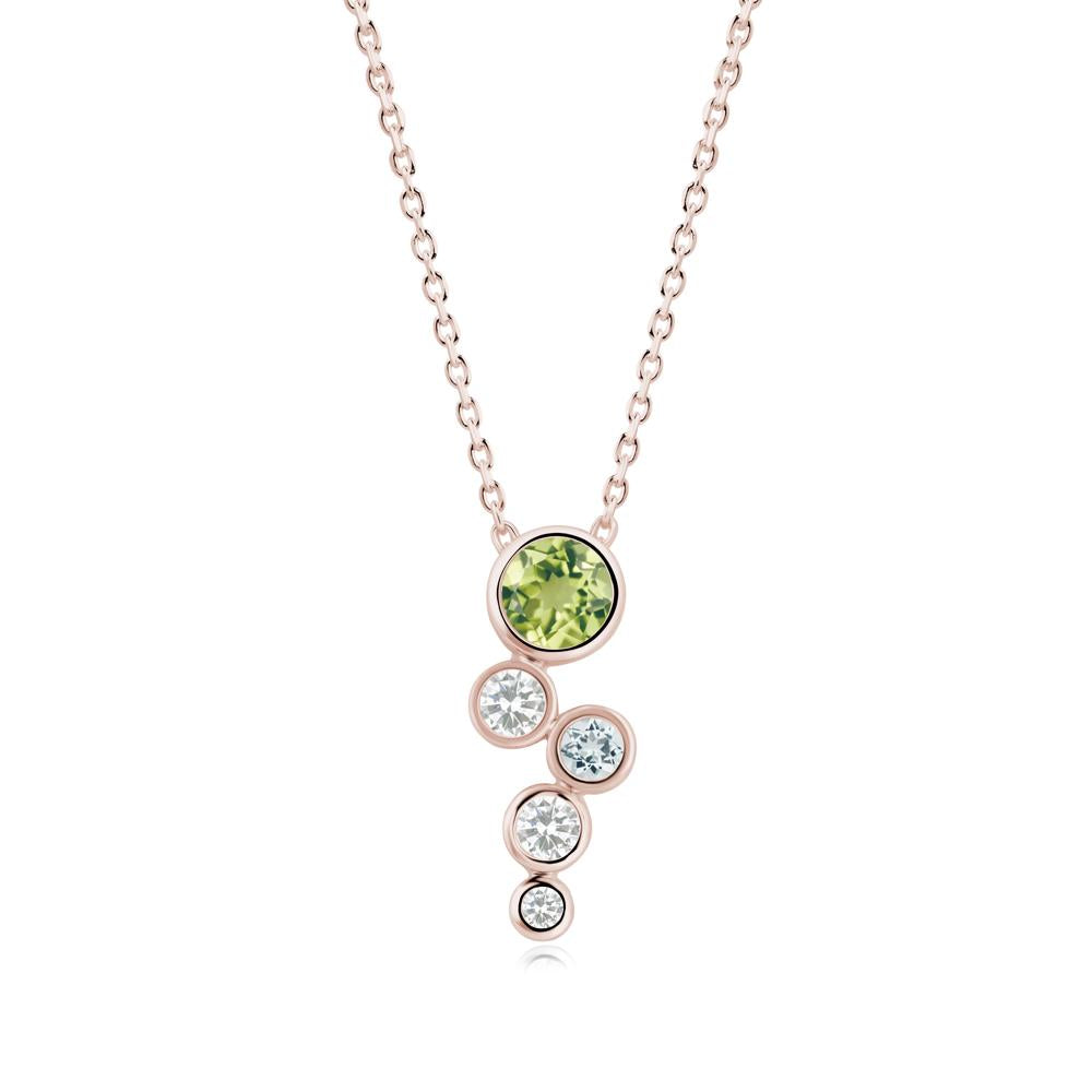 Peridot Graduated Drop Pendant - LUO Jewelry #metal_14k rose gold