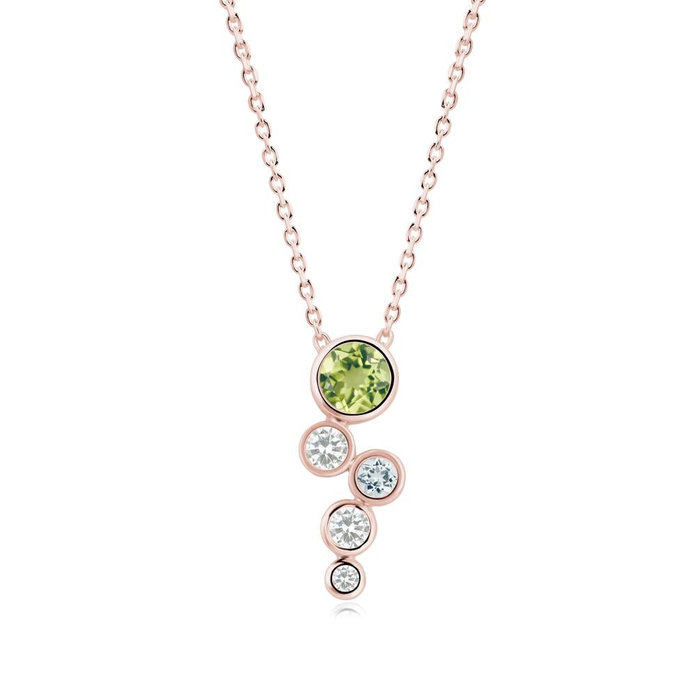 Peridot Graduated Drop Pendant - LUO Jewelry #metal_18k rose gold