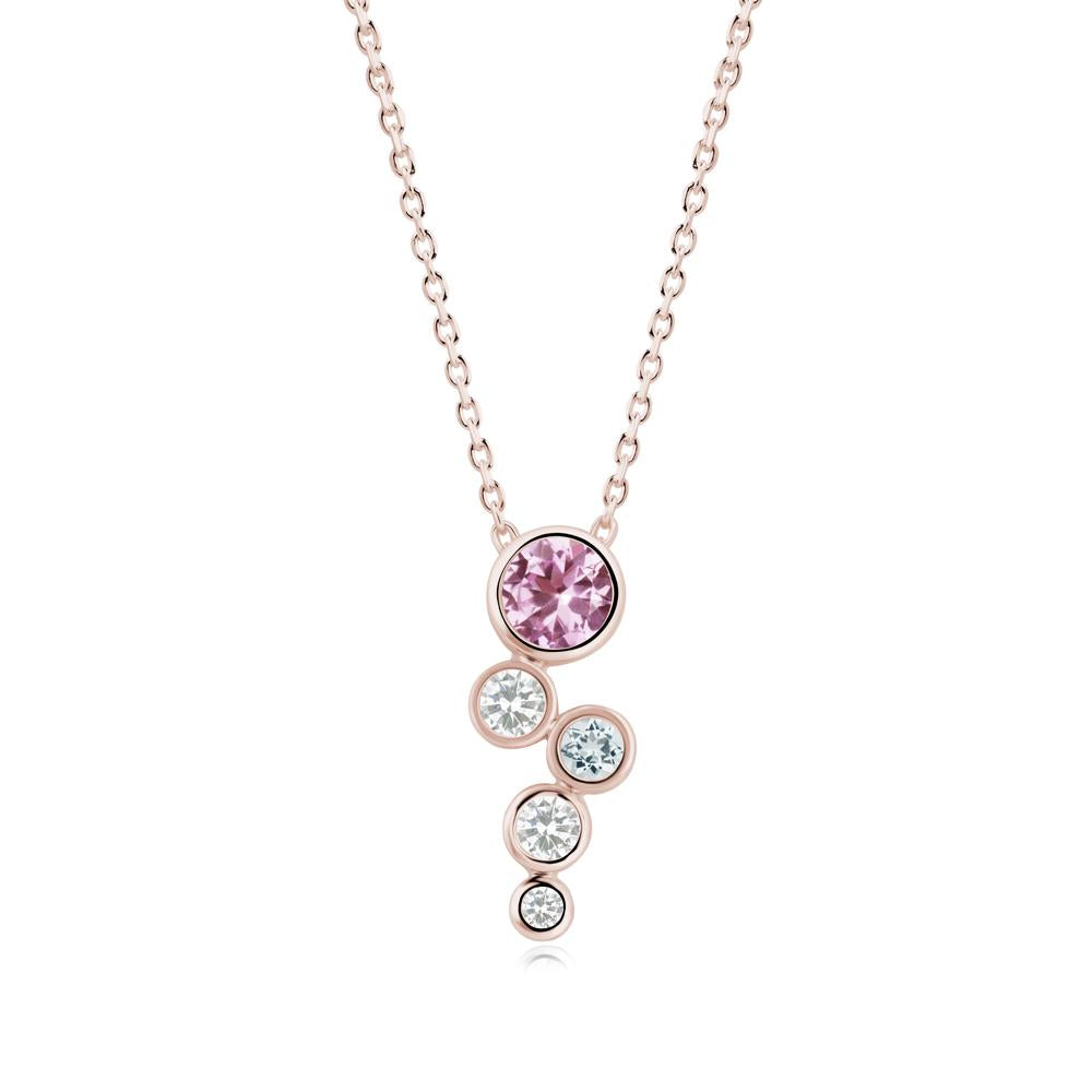 Pink Sapphire Graduated Drop Pendant - LUO Jewelry #metal_14k rose gold