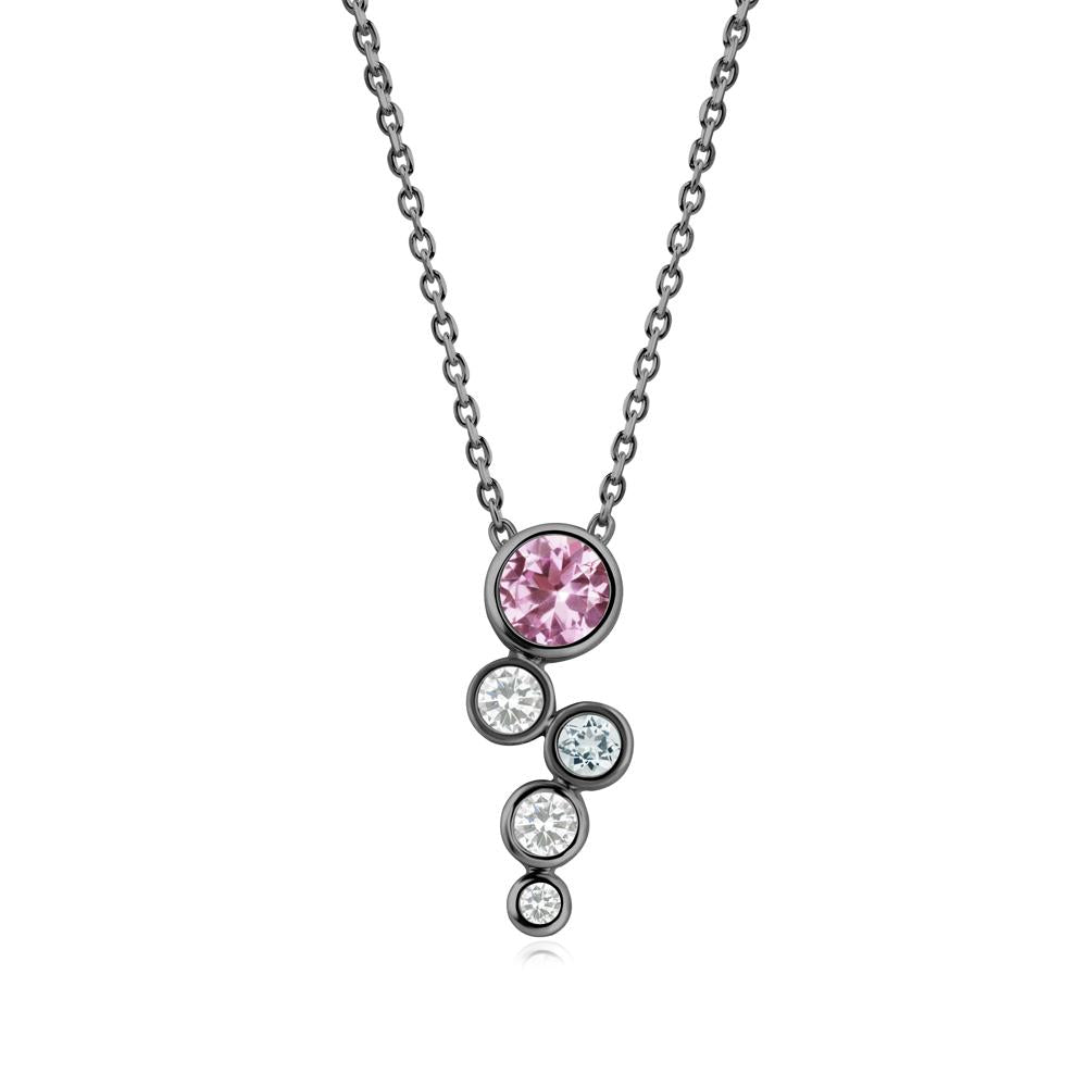 Pink Sapphire Graduated Drop Pendant - LUO Jewelry #metal_black finish sterling silver
