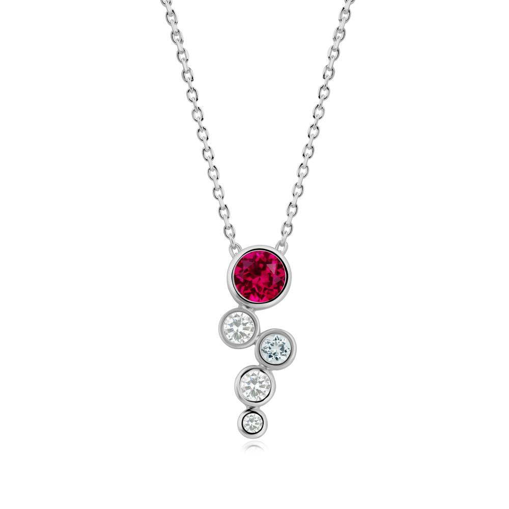 Graduated Drop Ruby Necklace - LUO Jewelry #metal_platinum