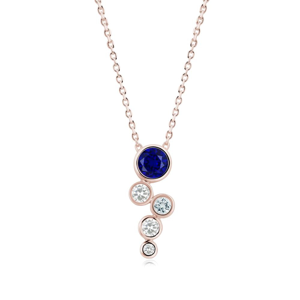 Sapphire Graduated Drop Pendant - LUO Jewelry #metal_14k rose gold