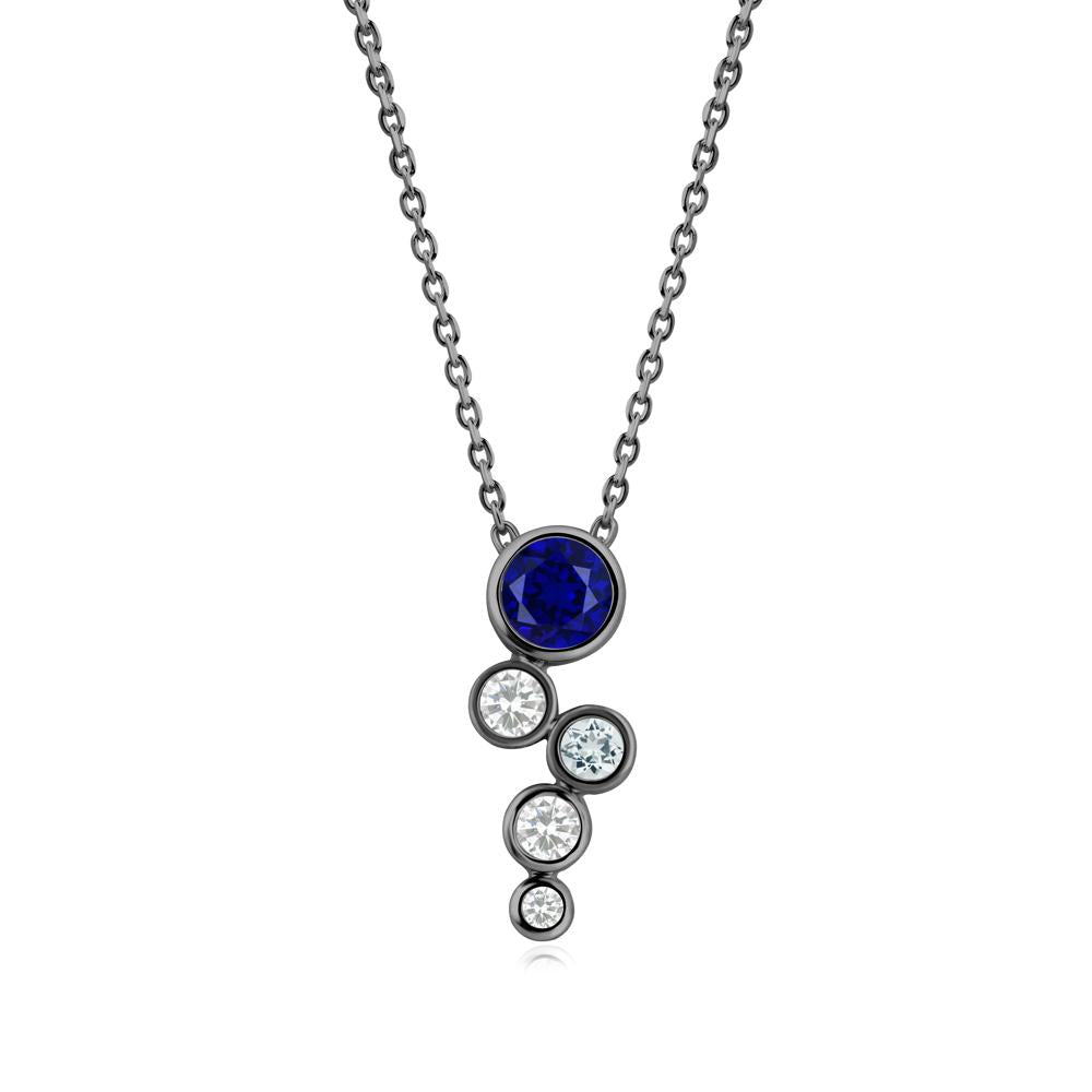 Sapphire Graduated Drop Pendant - LUO Jewelry #metal_black finish sterling silver