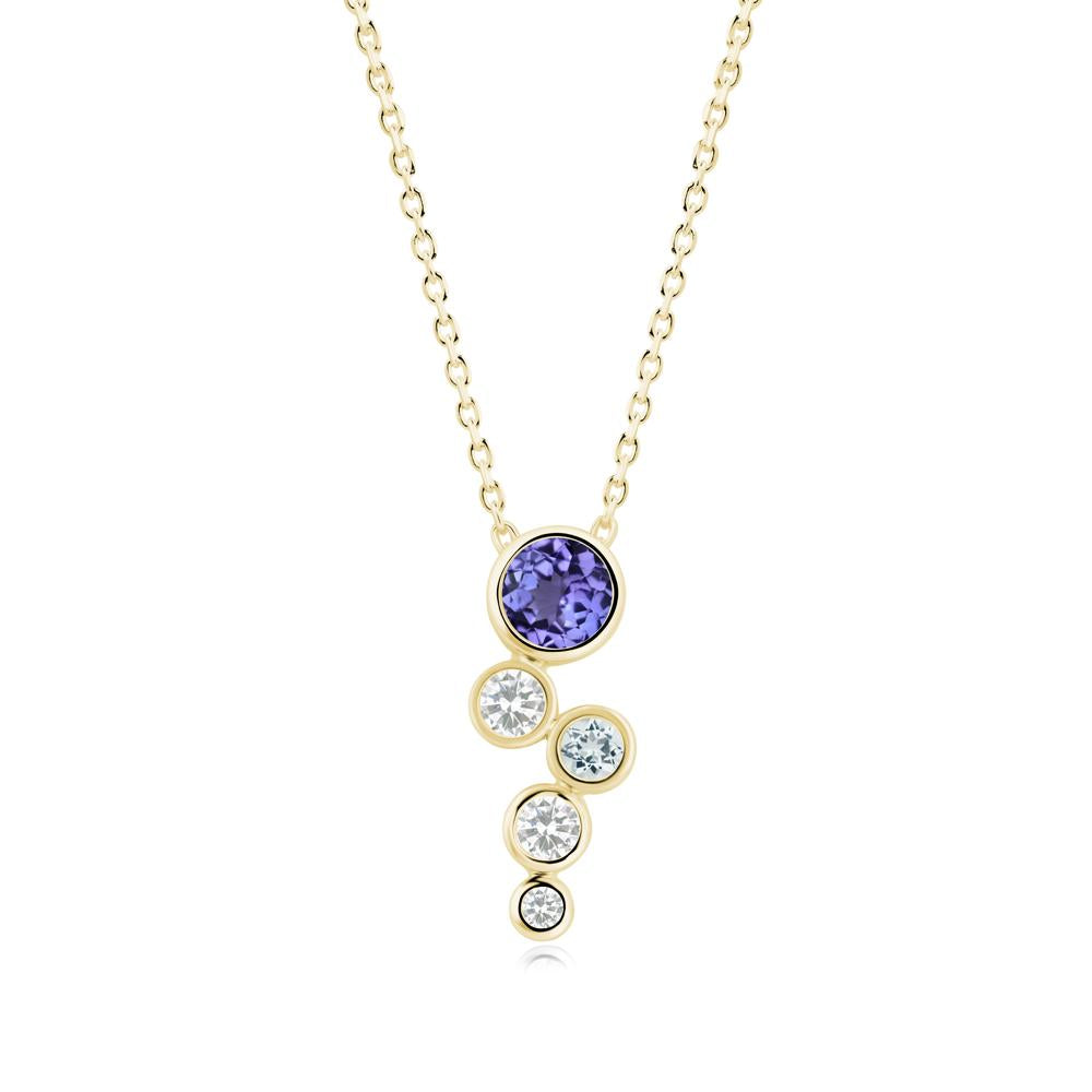 Tanzanite Graduated Drop Pendant - LUO Jewelry #metal_18k yellow gold