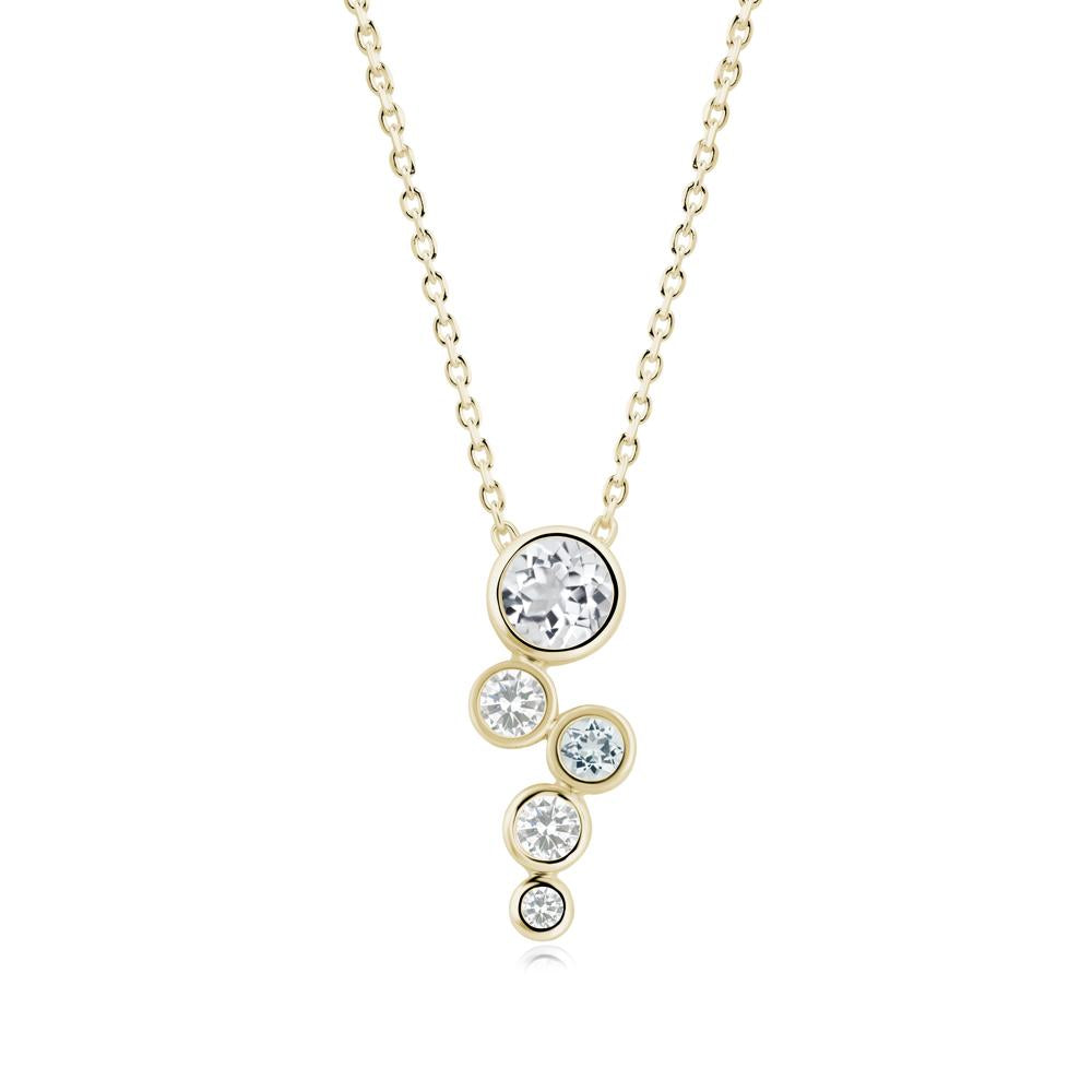 Graduated Drop White Topaz Necklace - LUO Jewelry #metal_14k yellow gold