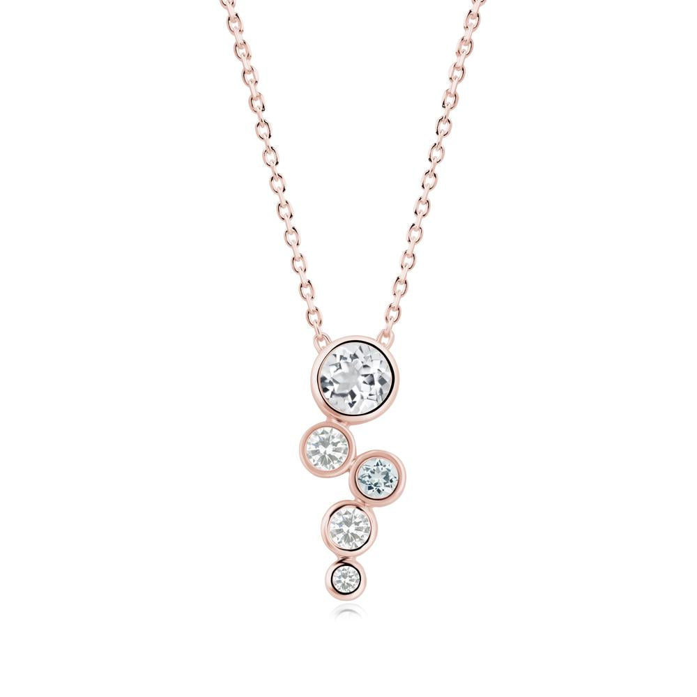 Graduated Drop White Topaz Necklace - LUO Jewelry #metal_18k rose gold