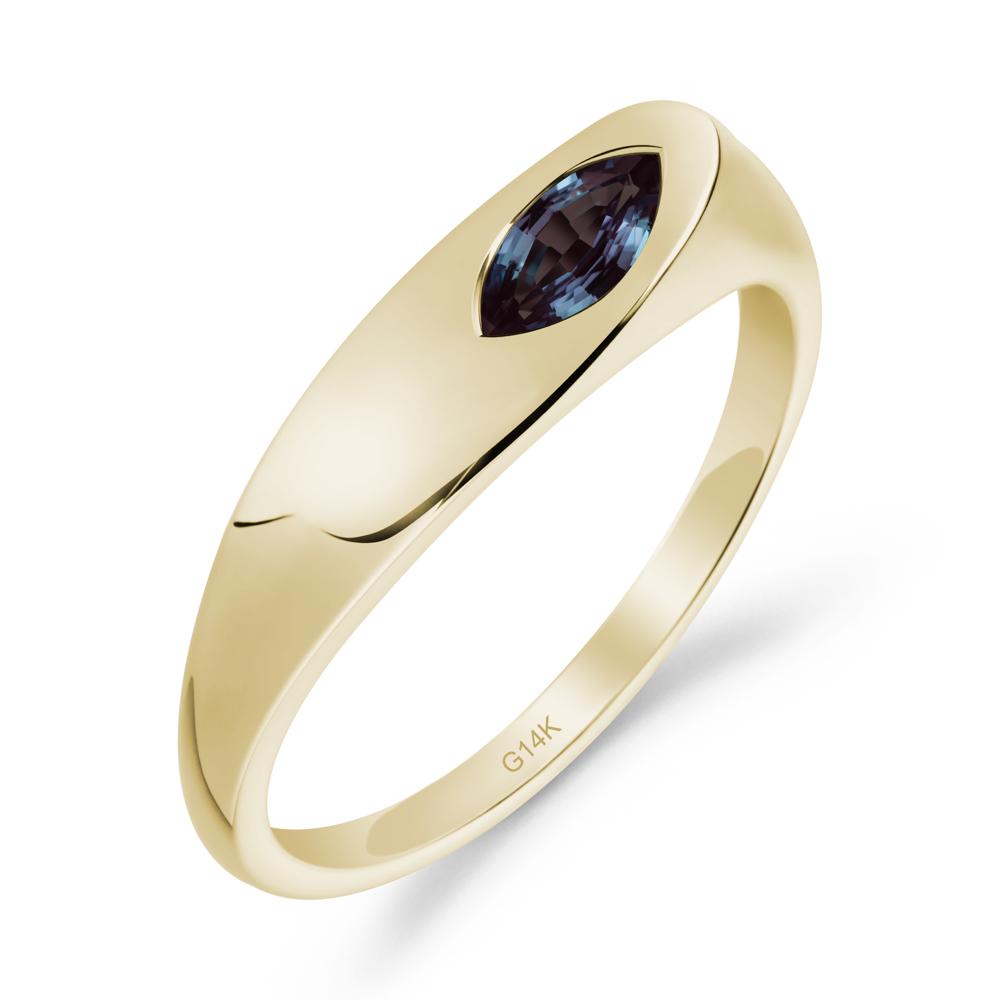 Simple Marquise Alexandrite Ring - LUO Jewelry #metal_14k yellow gold
