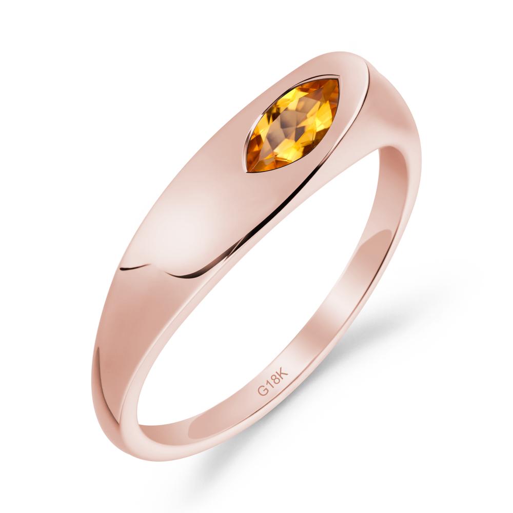 Simple Marquise Citrine Ring - LUO Jewelry #metal_18k rose gold