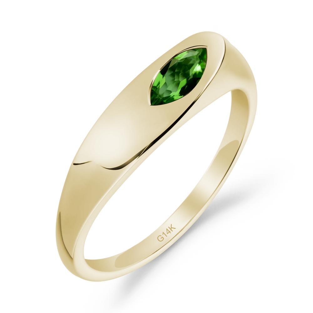 Simple Marquise Diopside Ring - LUO Jewelry #metal_14k yellow gold