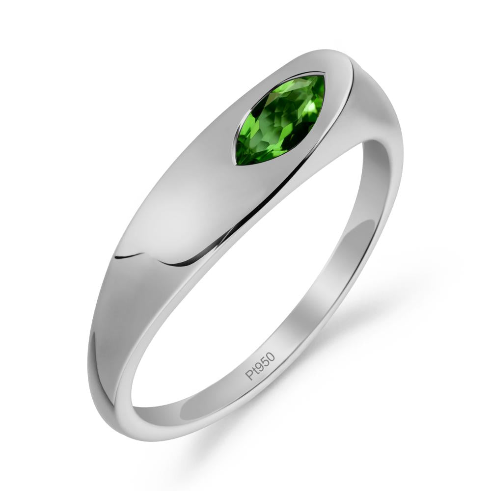 Simple Marquise Diopside Ring - LUO Jewelry #metal_platinum