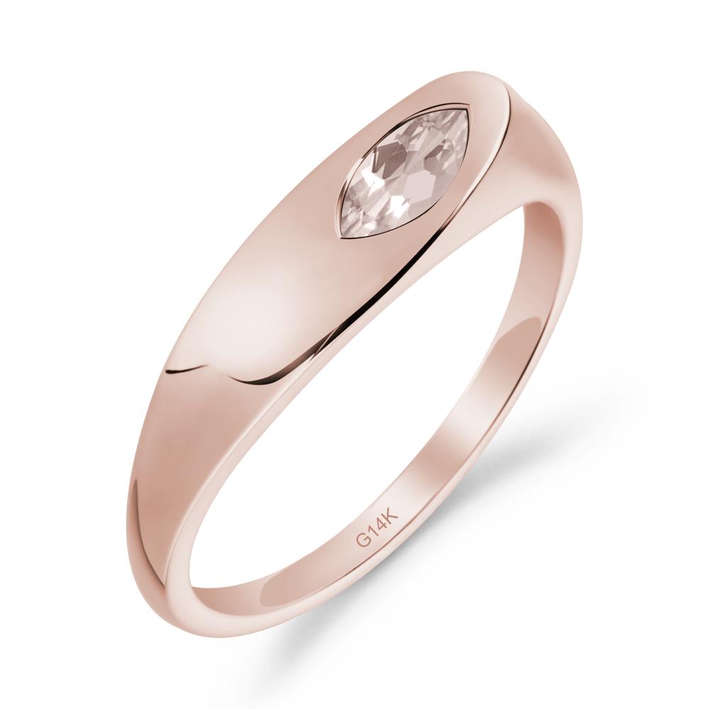 Simple Marquise Morganite Solitaire Ring - LUO Jewelry #metal_14k rose gold