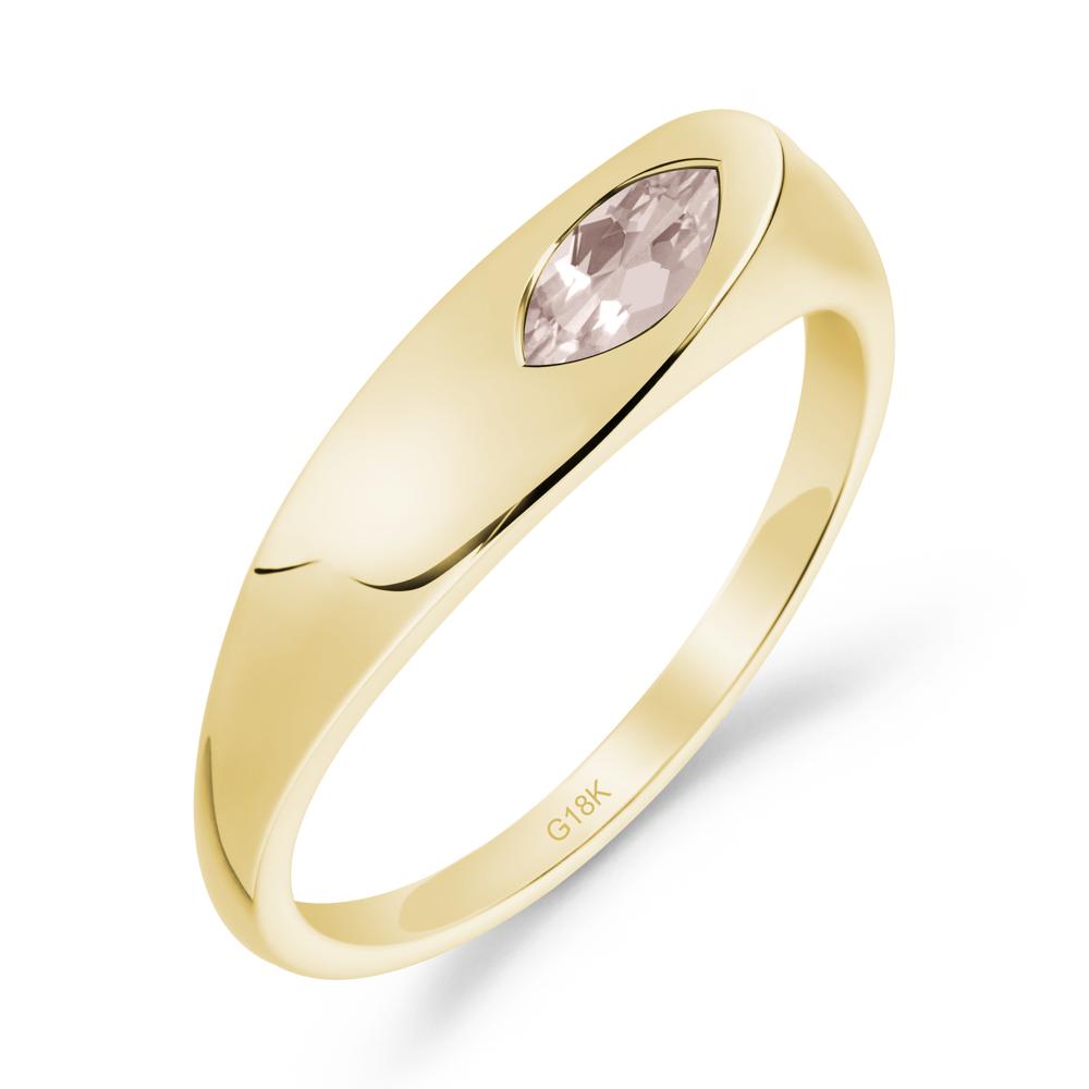 Simple Marquise Morganite Solitaire Ring - LUO Jewelry #metal_18k yellow gold