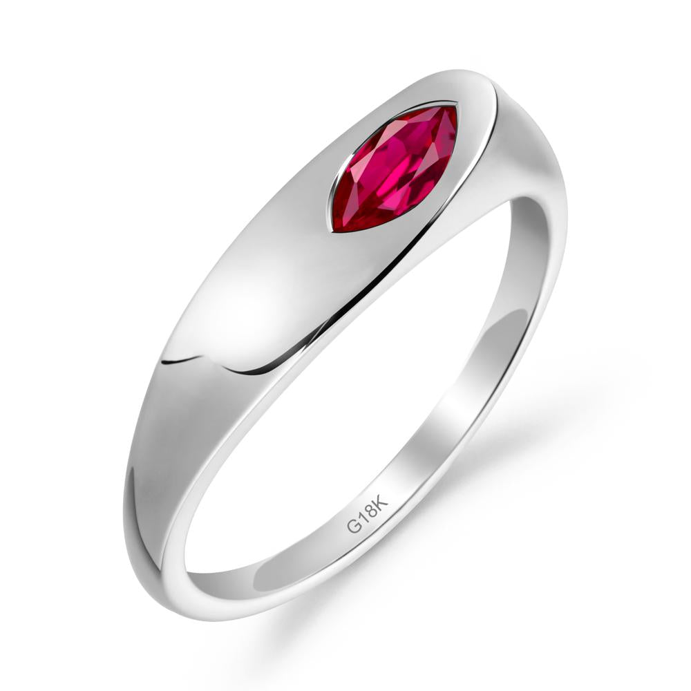 Simple Marquise Ruby Ring - LUO Jewelry #metal_18k white gold