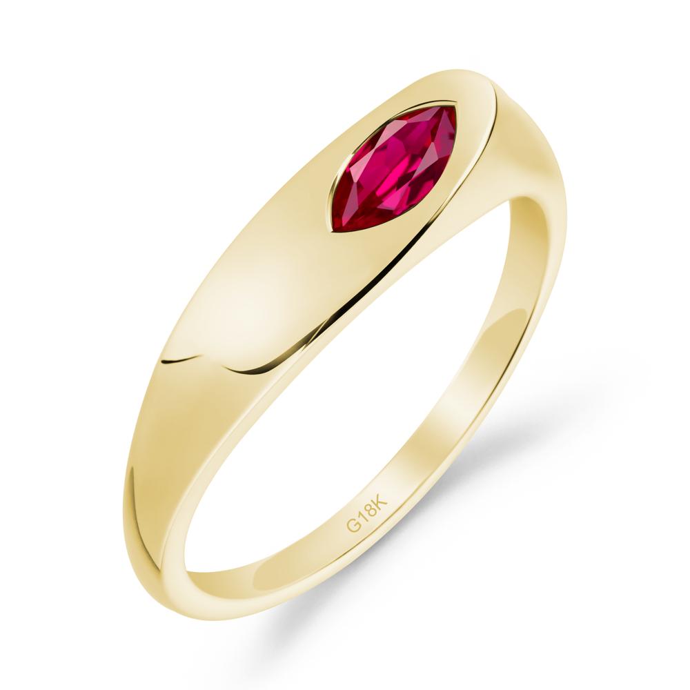 Simple Marquise Ruby Ring - LUO Jewelry #metal_18k yellow gold