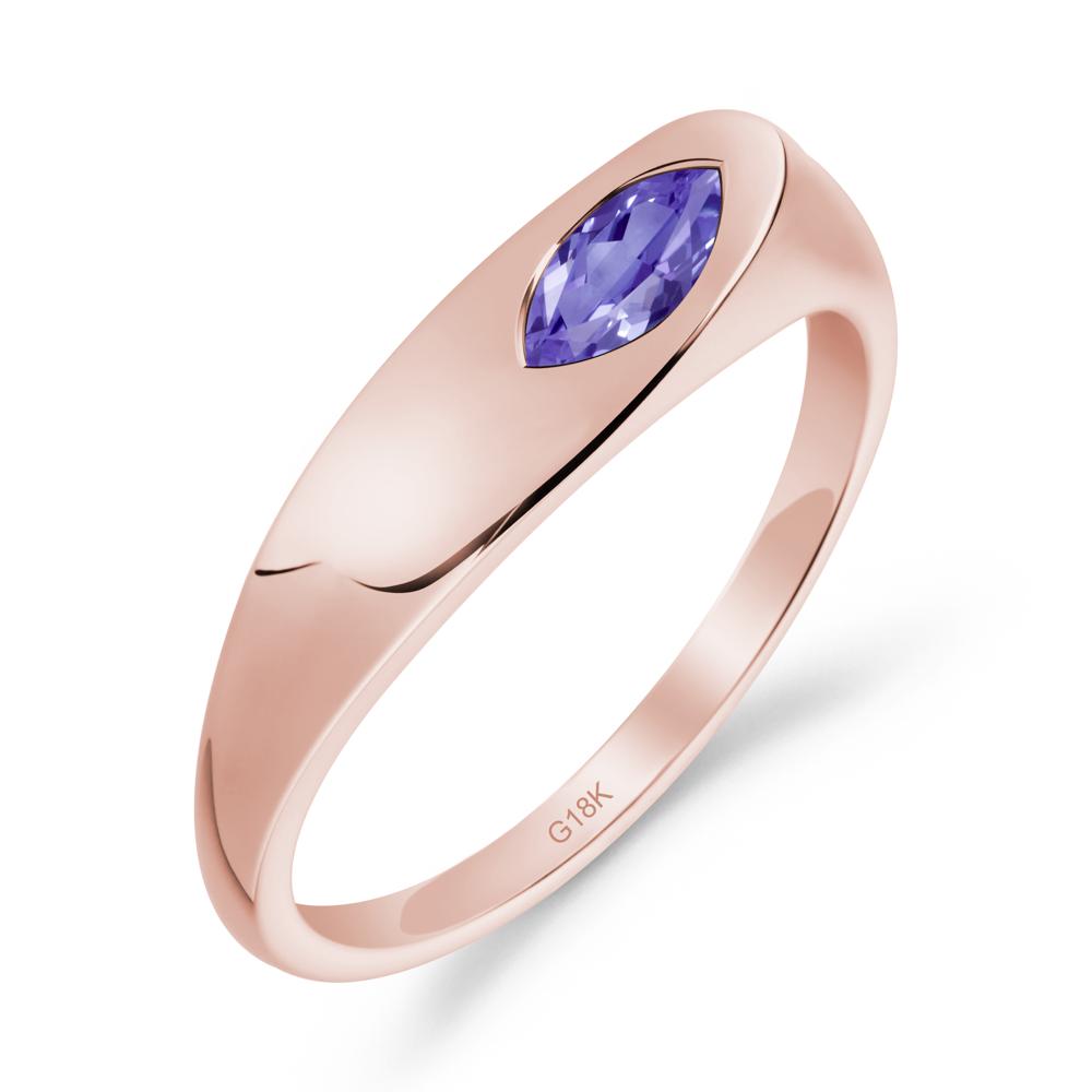 Simple Marquise Tanzanite Ring - LUO Jewelry #metal_18k rose gold