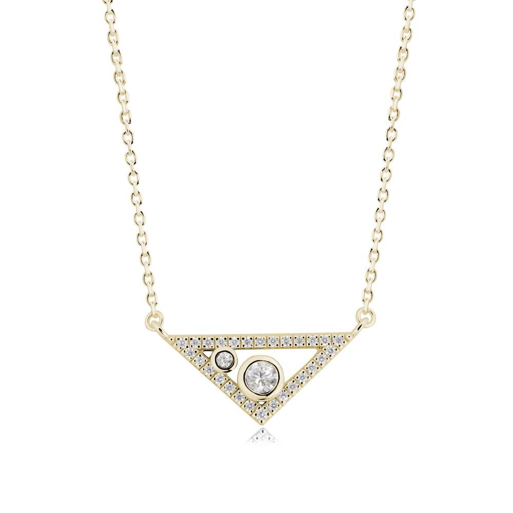 Triangular Frame Cubic Zirconia Necklace - LUO Jewelry #metal_14k yellow gold