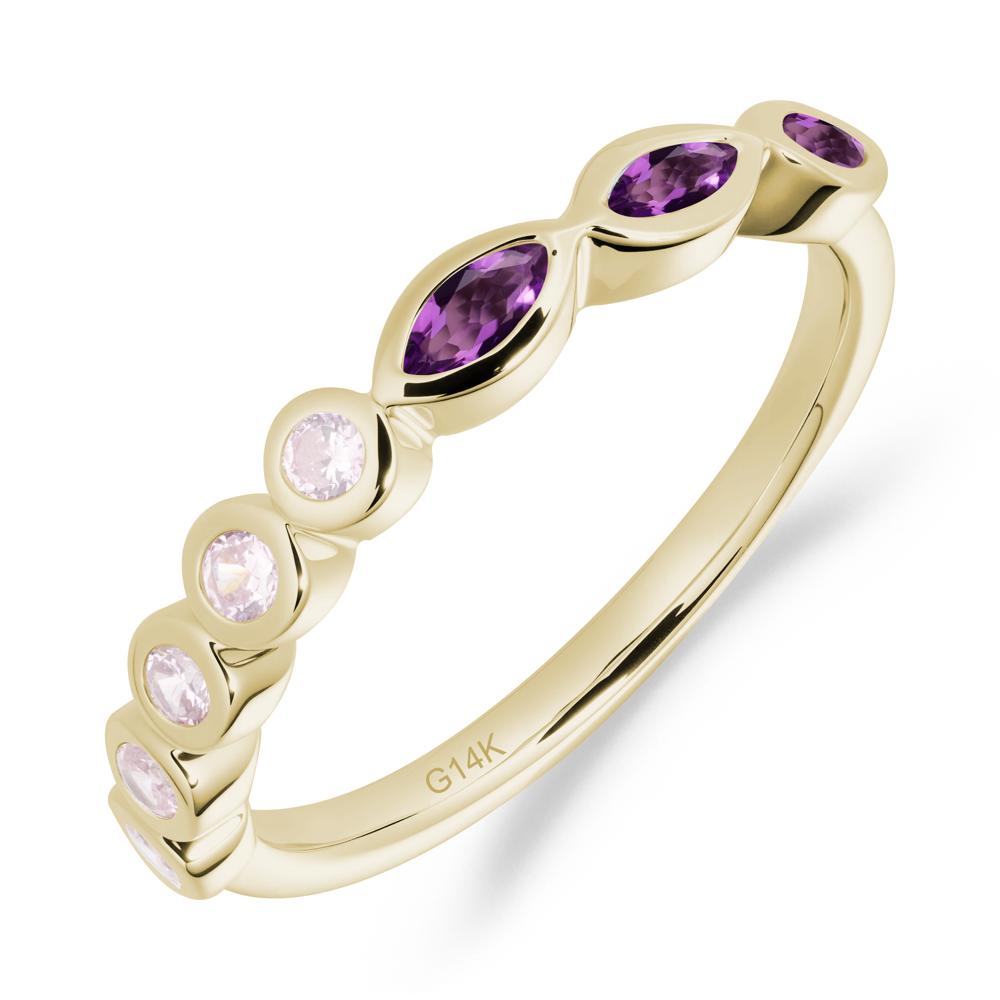 Simple Amethyst Bezel Ring - LUO Jewelry #metal_14k yellow gold