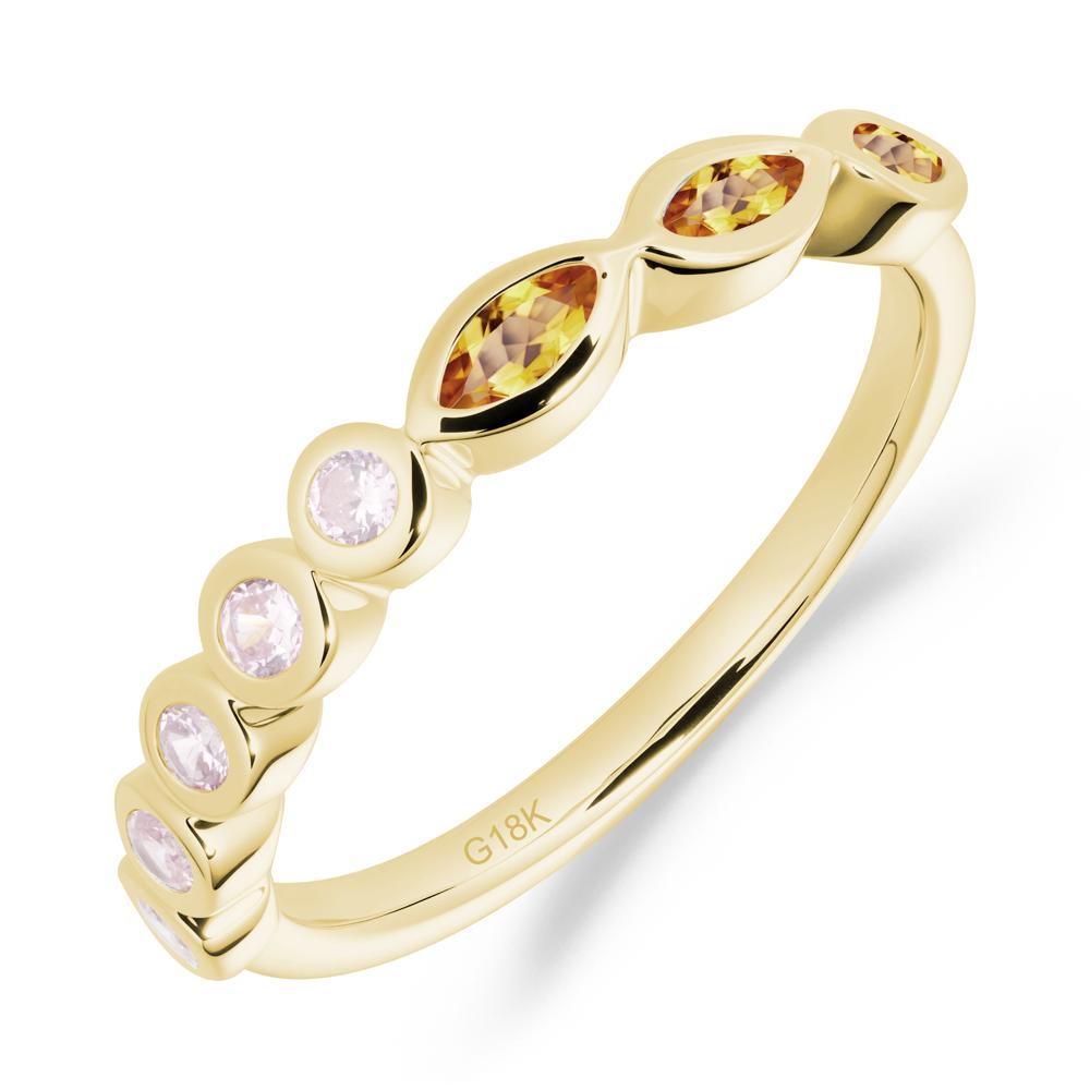 Marquise and Round Citrine Eternity Ring - LUO Jewelry #metal_18k yellow gold