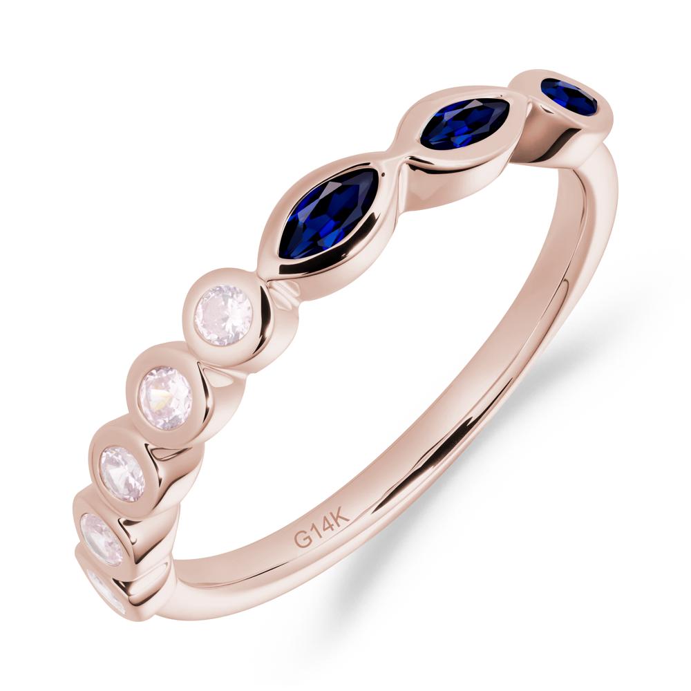 Simple Sapphire Bezel Ring - LUO Jewelry #metal_14k rose gold