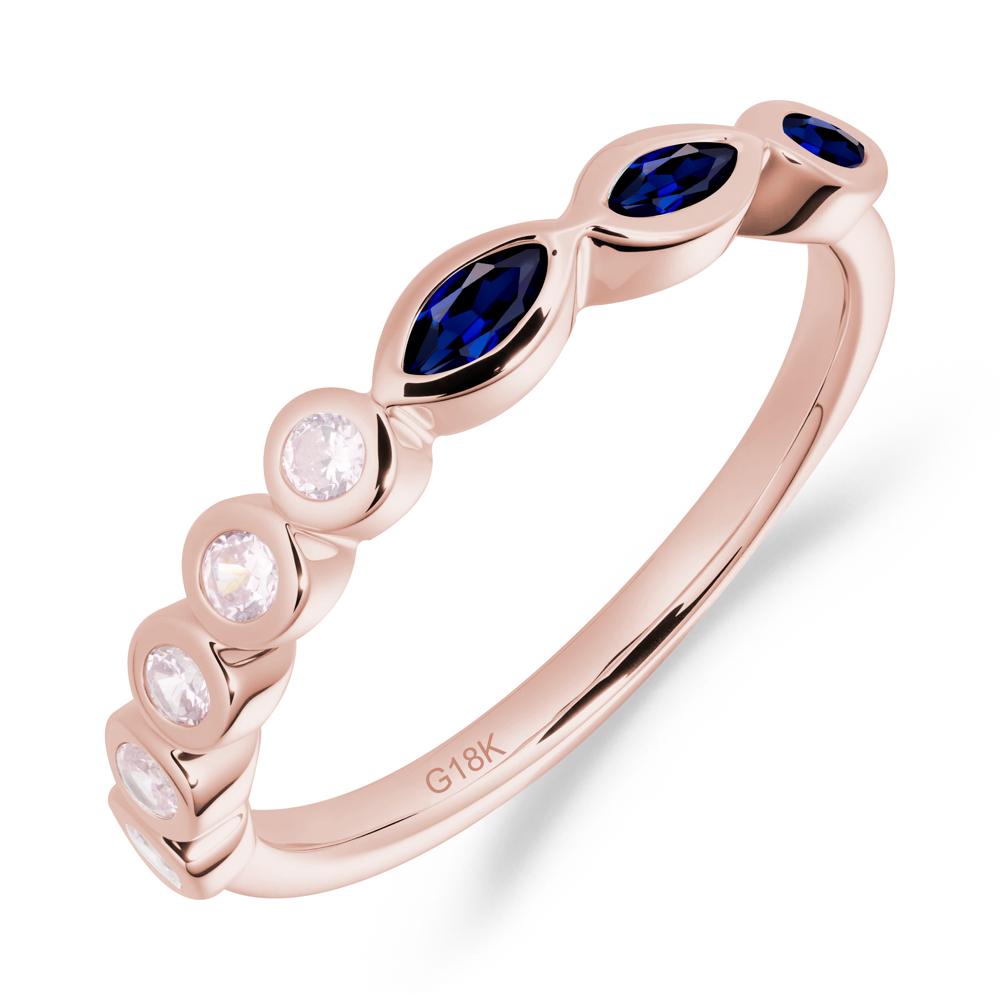 Simple Sapphire Bezel Ring - LUO Jewelry #metal_18k rose gold