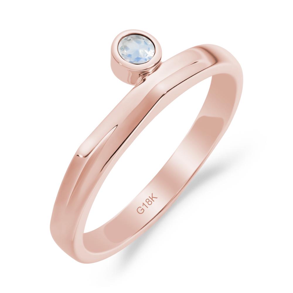Bezel Set Moonstone Solitaire Ring - LUO Jewelry #metal_18k rose gold
