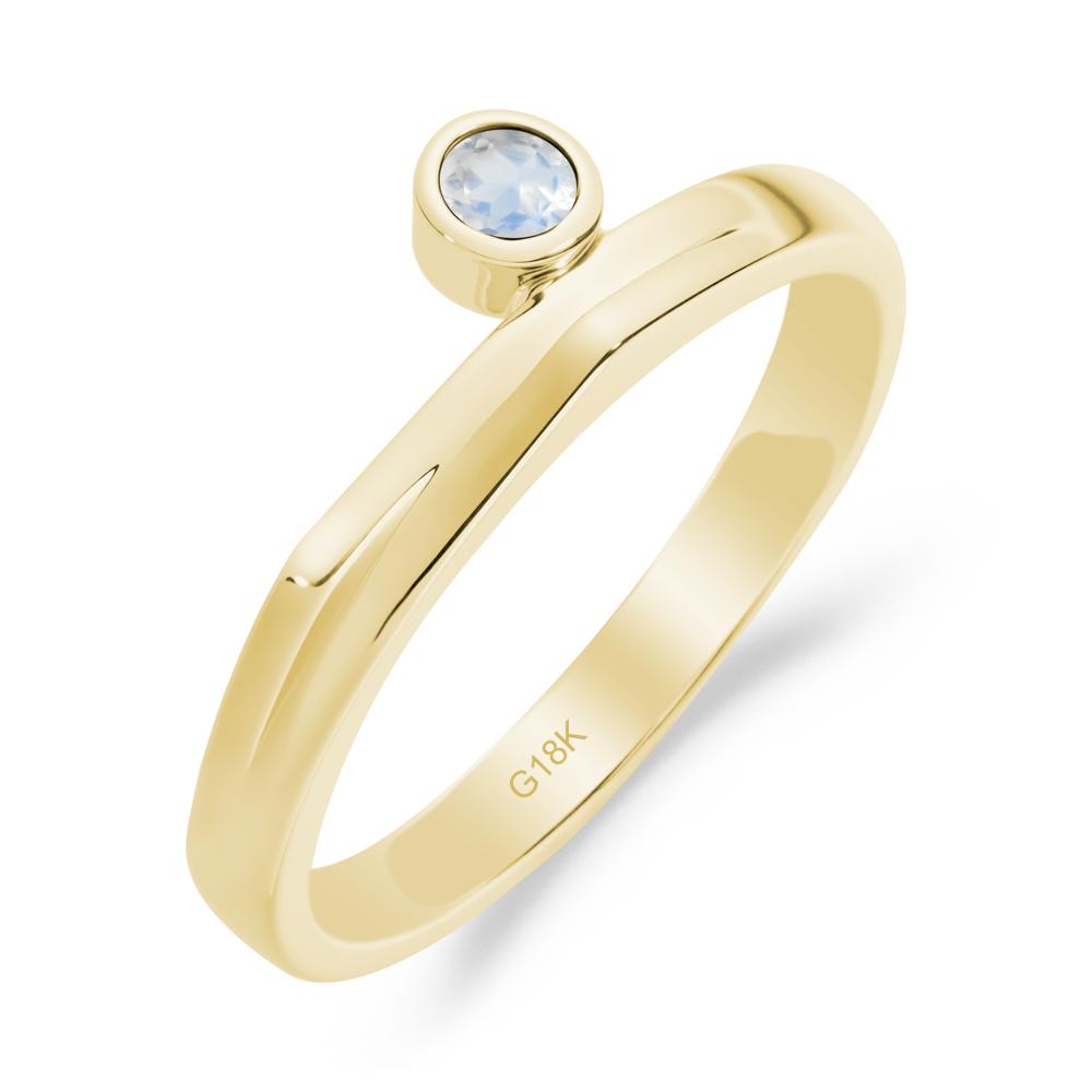 Bezel Set Moonstone Solitaire Ring - LUO Jewelry #metal_18k yellow gold
