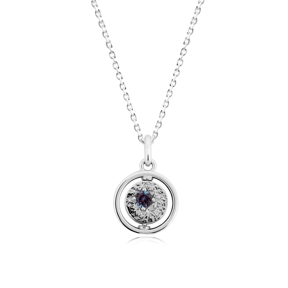 Custom Zodiac Signs Alexandrite Spinning Necklace - LUO Jewelry #metal_18k white gold