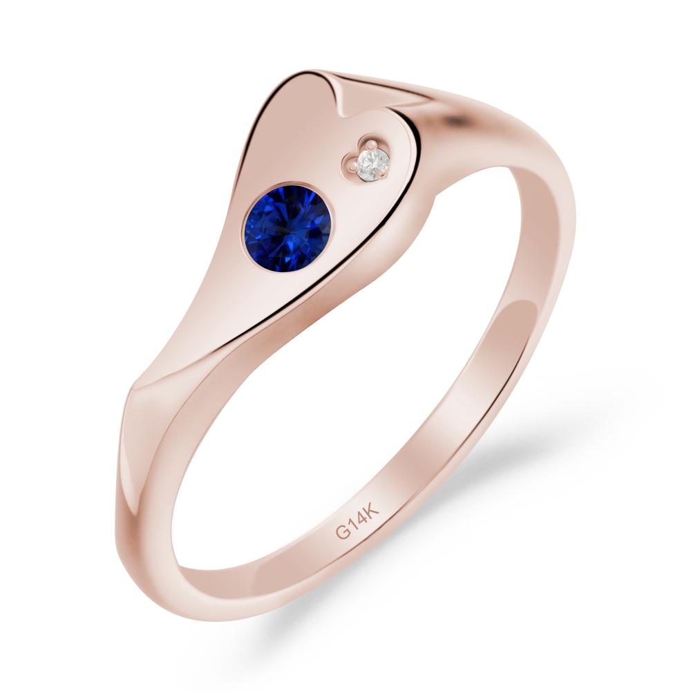 Sapphire Heart Shaped Engagement Ring - LUO Jewelry #metal_14k rose gold
