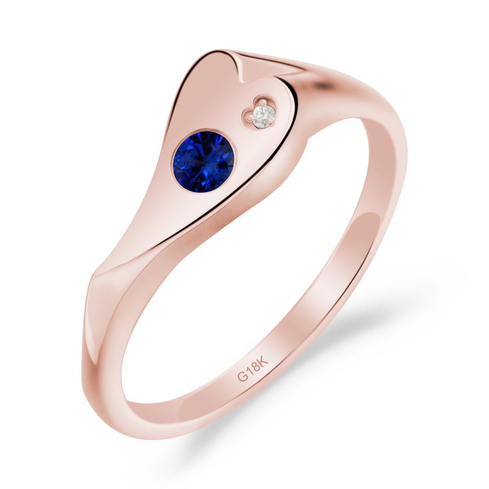 Sapphire Heart Shaped Engagement Ring - LUO Jewelry #metal_18k rose gold