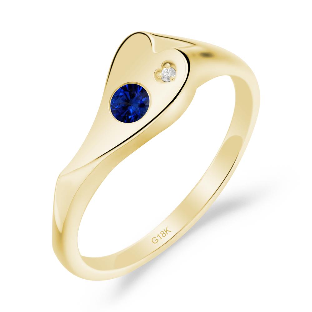 Sapphire Heart Shaped Engagement Ring - LUO Jewelry #metal_18k yellow gold