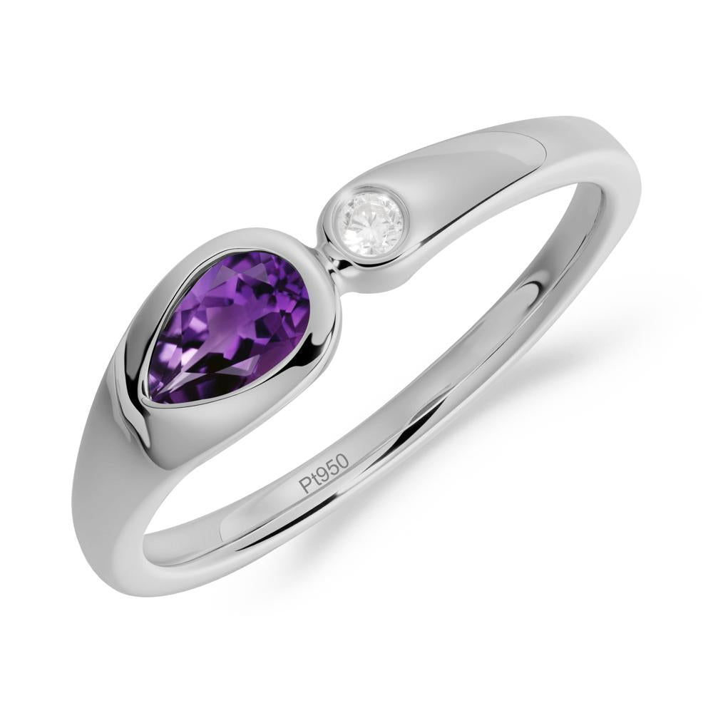 Teardrop Amethyst Toi Et Moi Ring - LUO Jewelry #metal_platinum