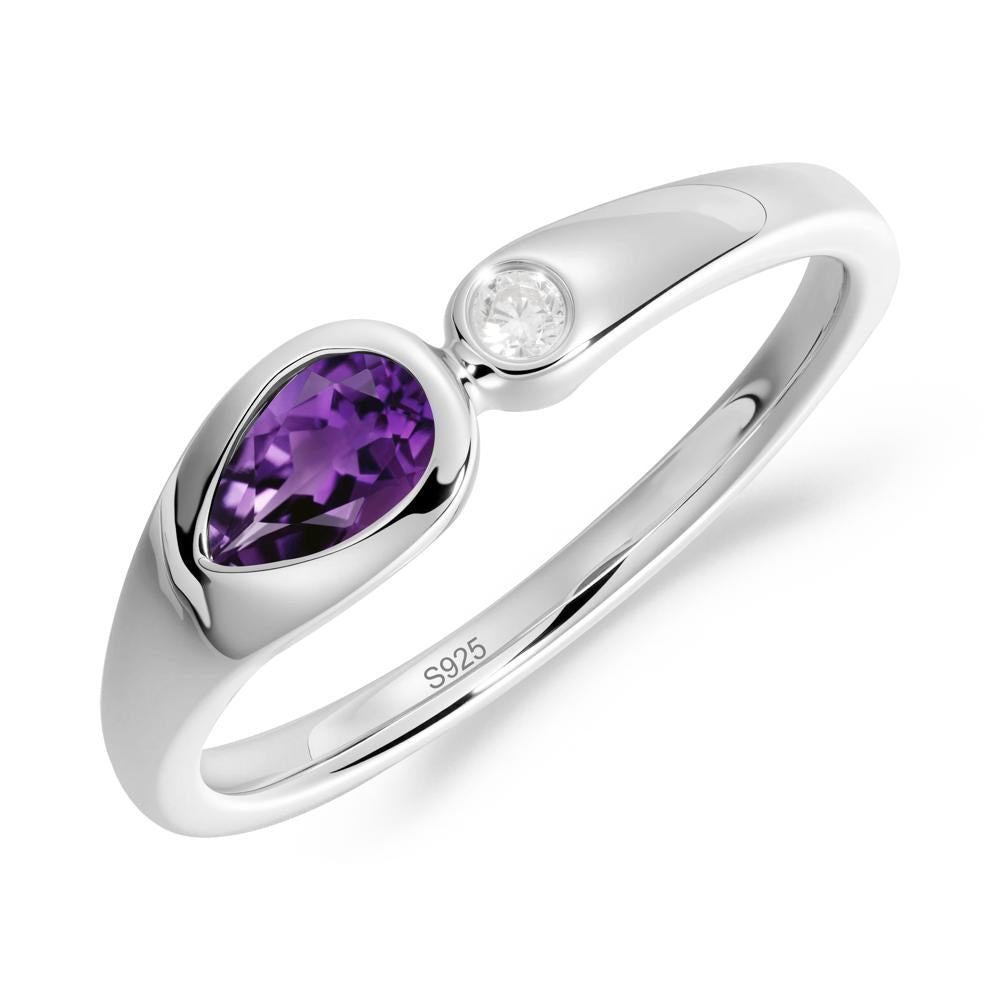 Teardrop Amethyst Toi Et Moi Ring - LUO Jewelry #metal_sterling silver
