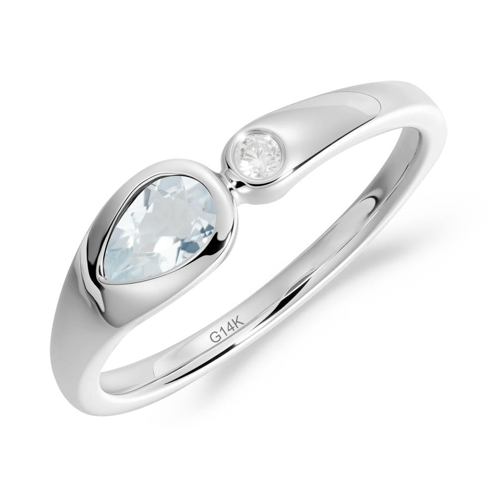 Toi Et Moi Pear-Cut Aquamarine Ring - LUO Jewelry #metal_14k white gold