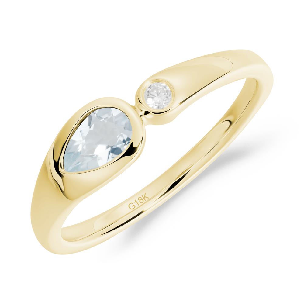 Toi Et Moi Pear-Cut Aquamarine Ring - LUO Jewelry #metal_18k yellow gold