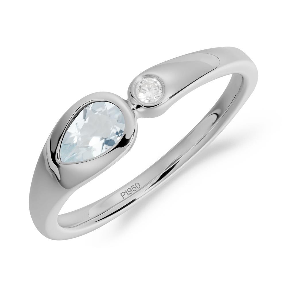 Toi Et Moi Pear-Cut Aquamarine Ring - LUO Jewelry #metal_platinum