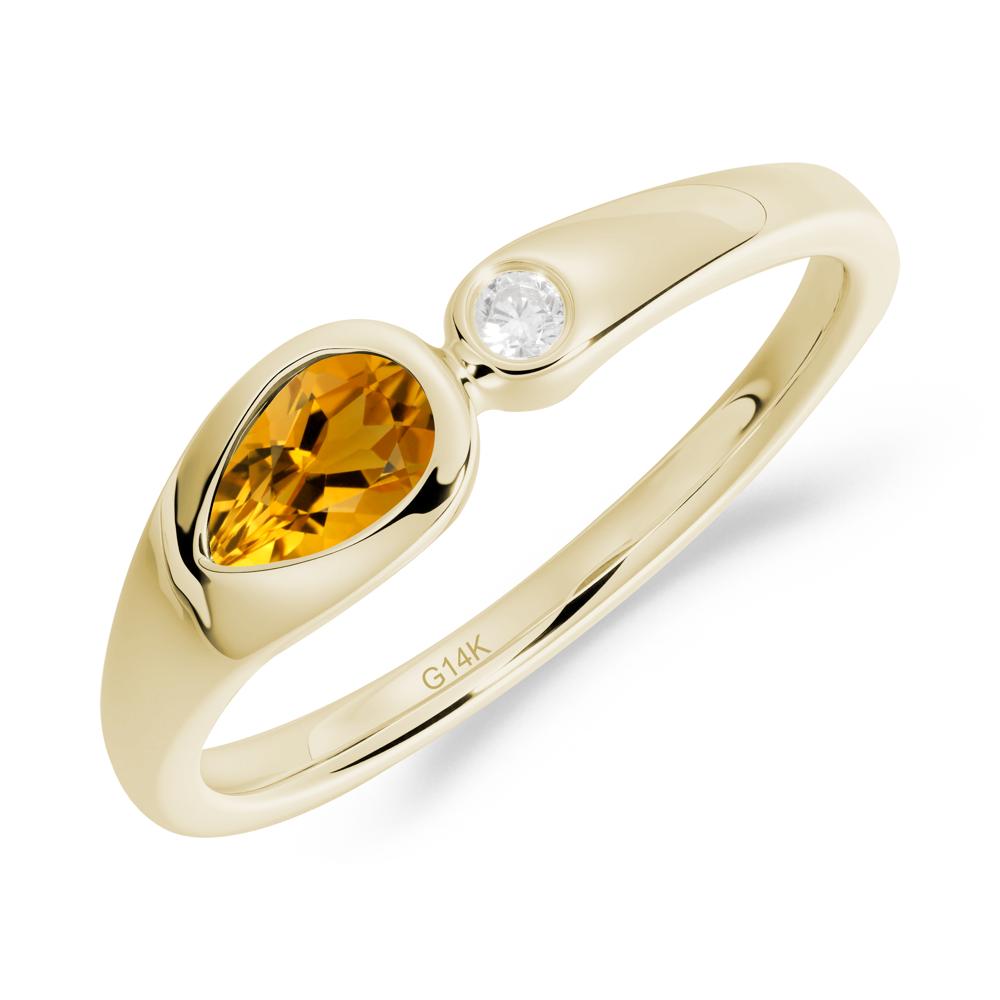 Teardrop Citrine Toi Et Moi Ring - LUO Jewelry #metal_14k yellow gold