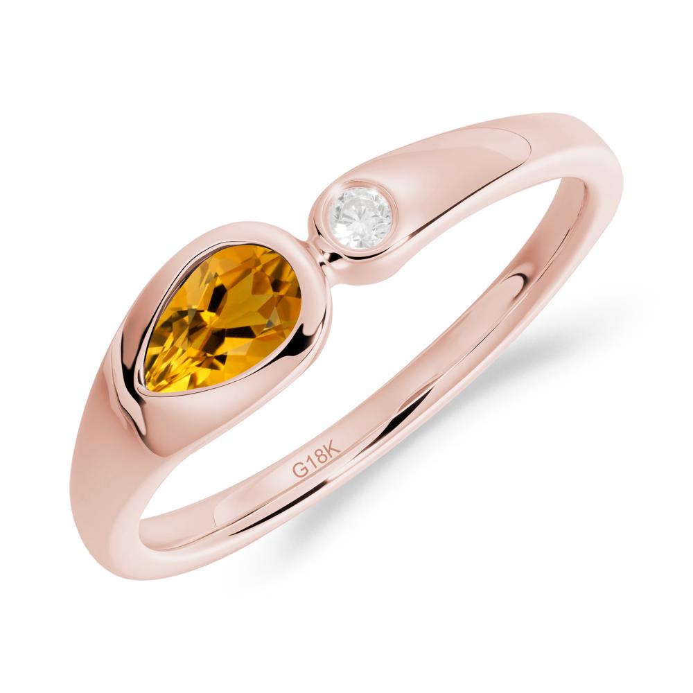 Teardrop Citrine Toi Et Moi Ring - LUO Jewelry #metal_18k rose gold