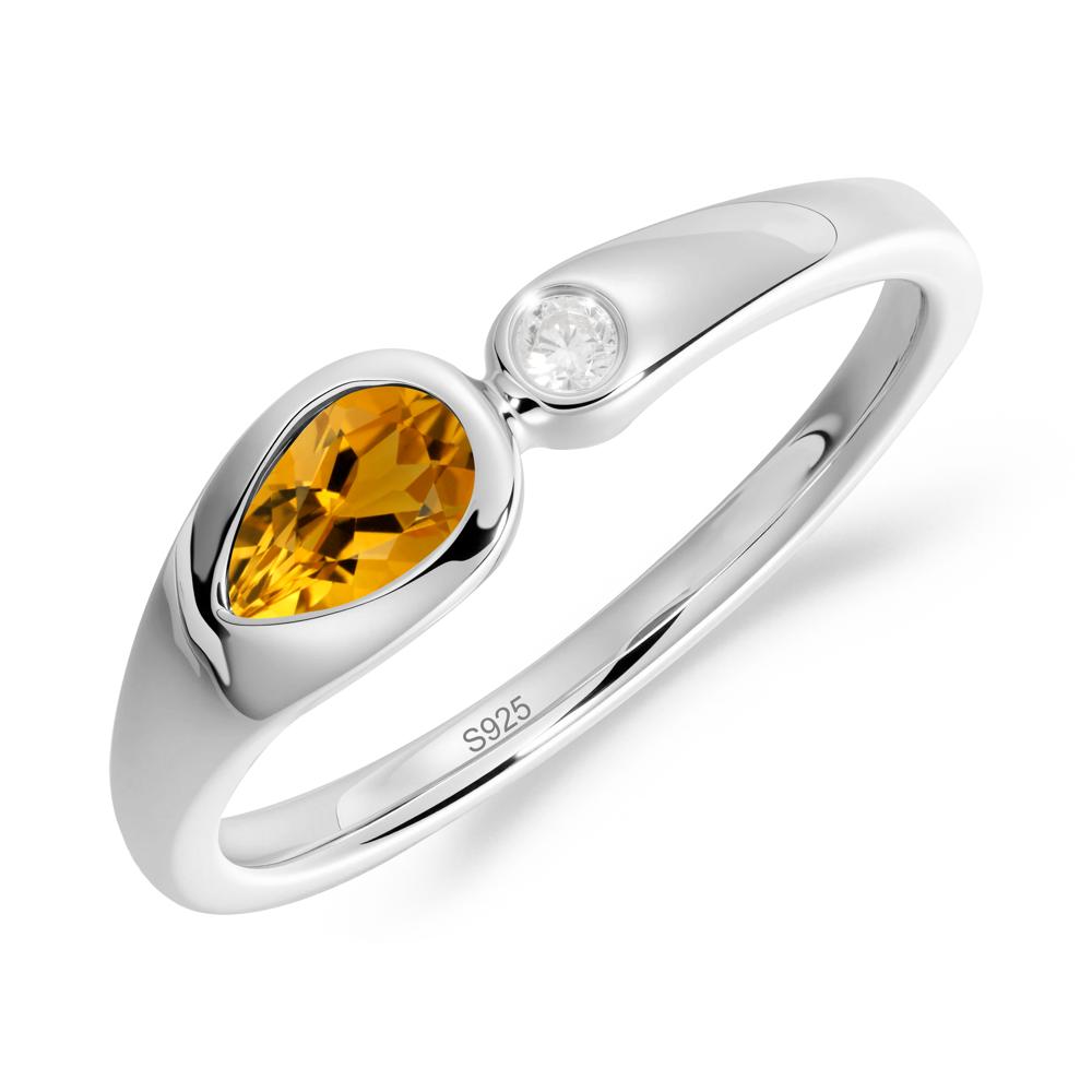 Teardrop Citrine Toi Et Moi Ring - LUO Jewelry #metal_sterling silver