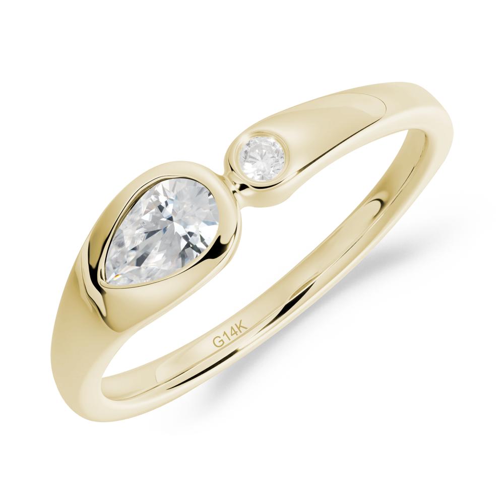 Teardrop Cubic Zirconia Toi Et Moi Ring - LUO Jewelry #metal_14k yellow gold