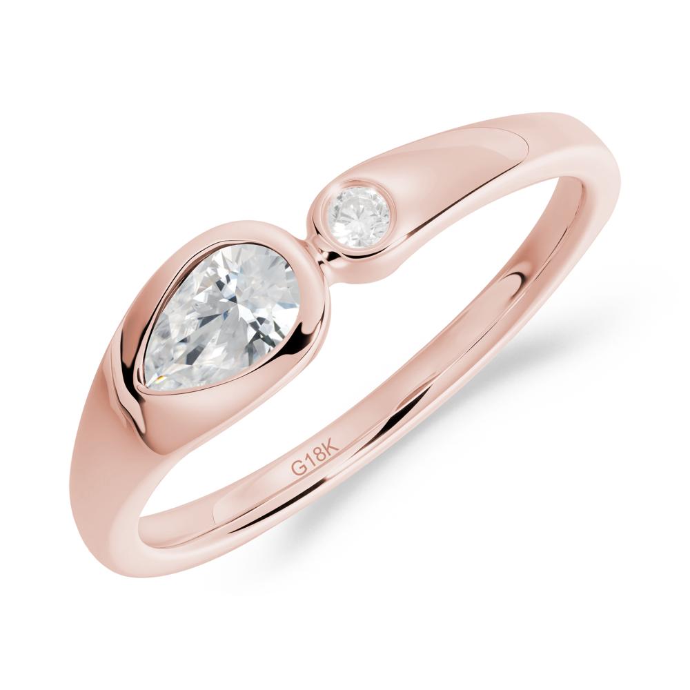 Teardrop Cubic Zirconia Toi Et Moi Ring - LUO Jewelry #metal_18k rose gold