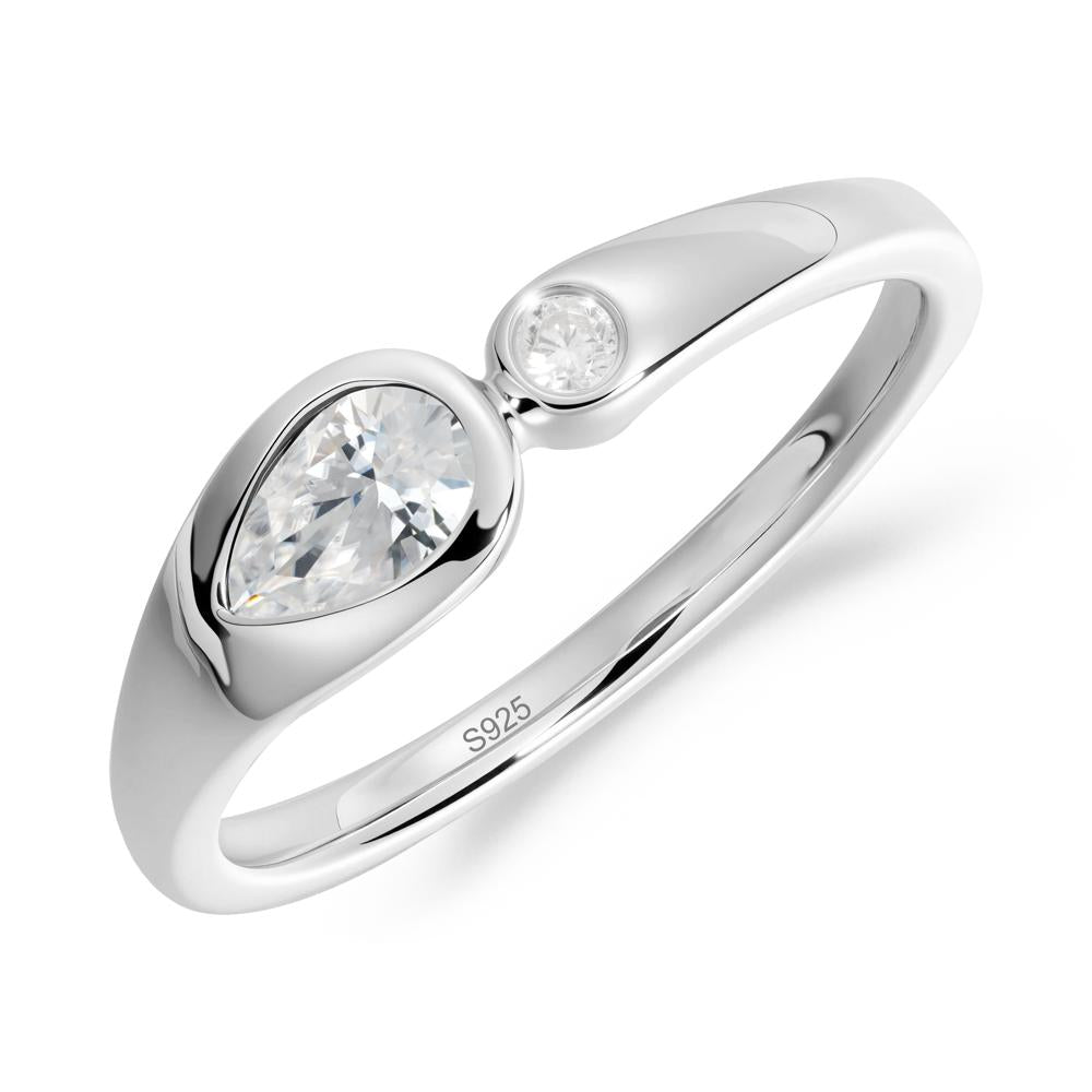 Teardrop Cubic Zirconia Toi Et Moi Ring - LUO Jewelry #metal_sterling silver