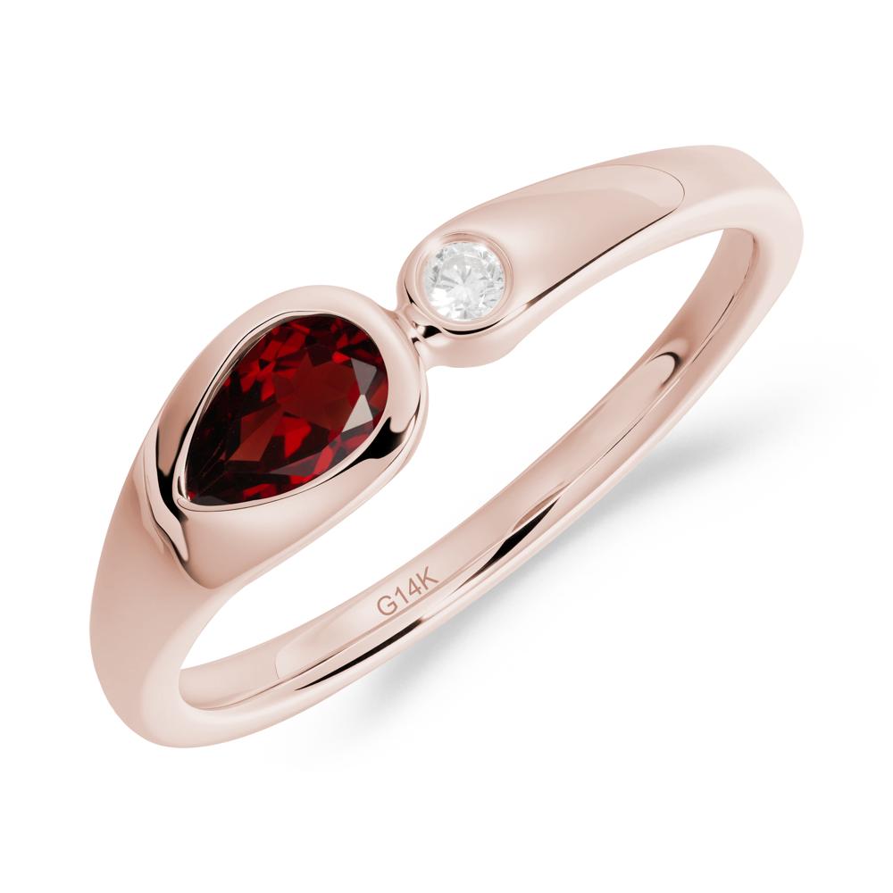 Toi Et Moi Pear-Cut Garnet Ring - LUO Jewelry #metal_14k rose gold