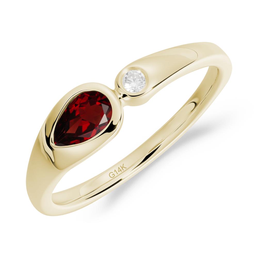 Toi Et Moi Pear-Cut Garnet Ring - LUO Jewelry #metal_14k yellow gold