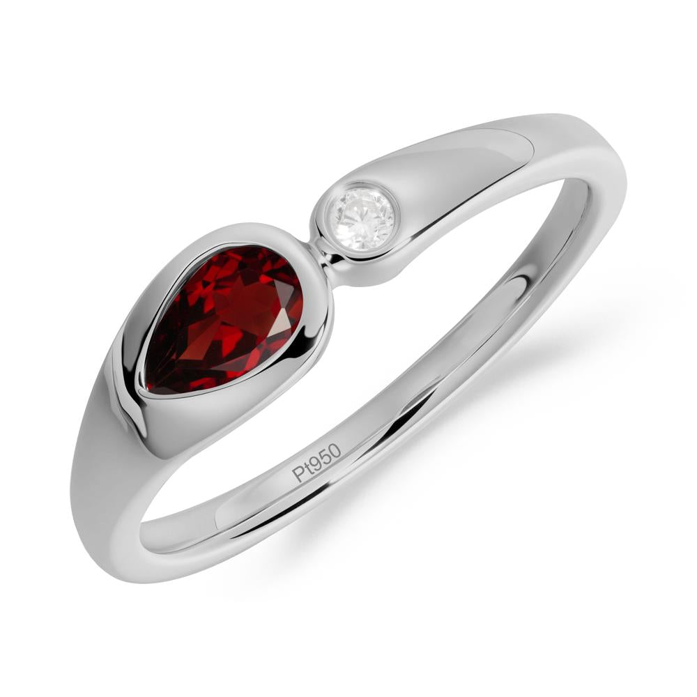 Toi Et Moi Pear-Cut Garnet Ring - LUO Jewelry #metal_platinum