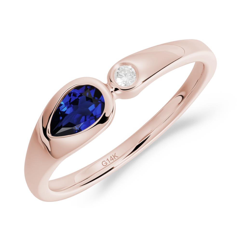 Teardrop Sapphire Toi Et Moi Ring - LUO Jewelry #metal_14k rose gold
