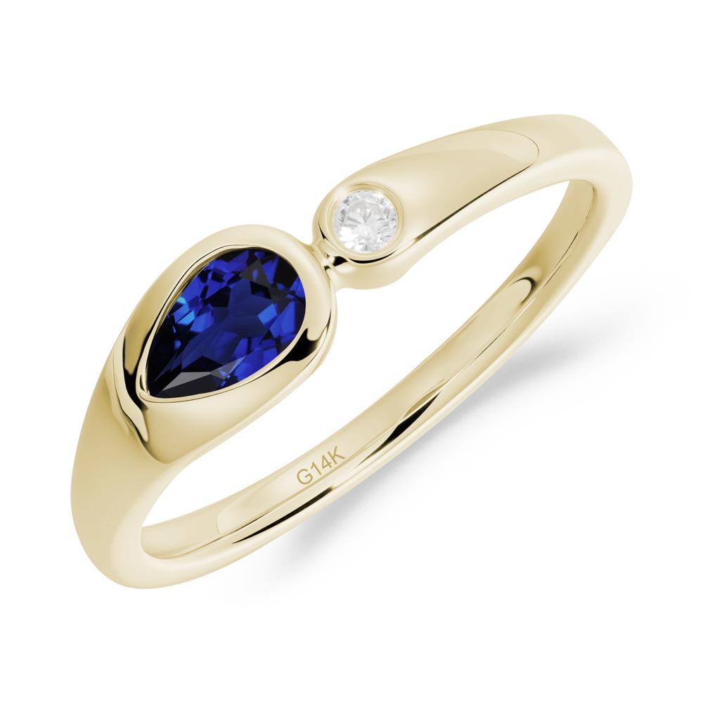 Teardrop Sapphire Toi Et Moi Ring - LUO Jewelry #metal_14k yellow gold