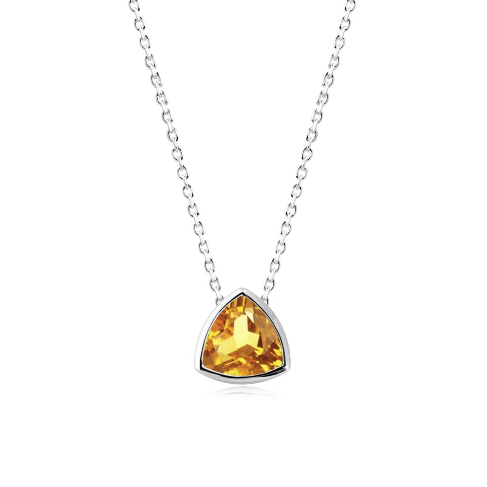 Minimalist Trillion-Cut Citrine Necklace - LUO Jewelry #metal_18k white gold